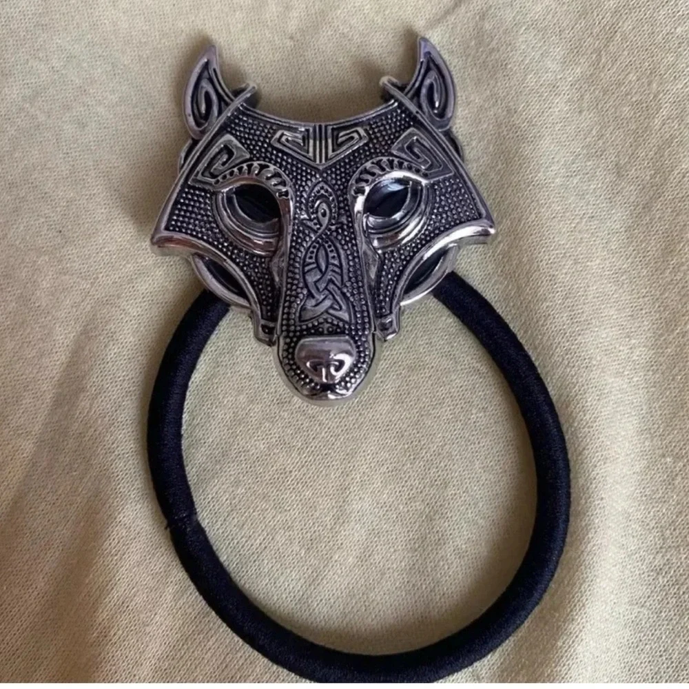 Gothic Viking Celtic Wolf Hair Tie